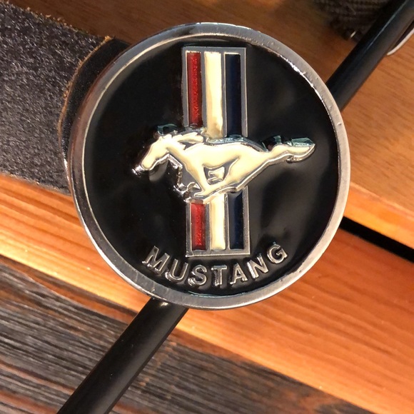 3 belts!  Ford Mustang black genuine leather belt,  and 2 utility OS belts. - Picture 13 of 14